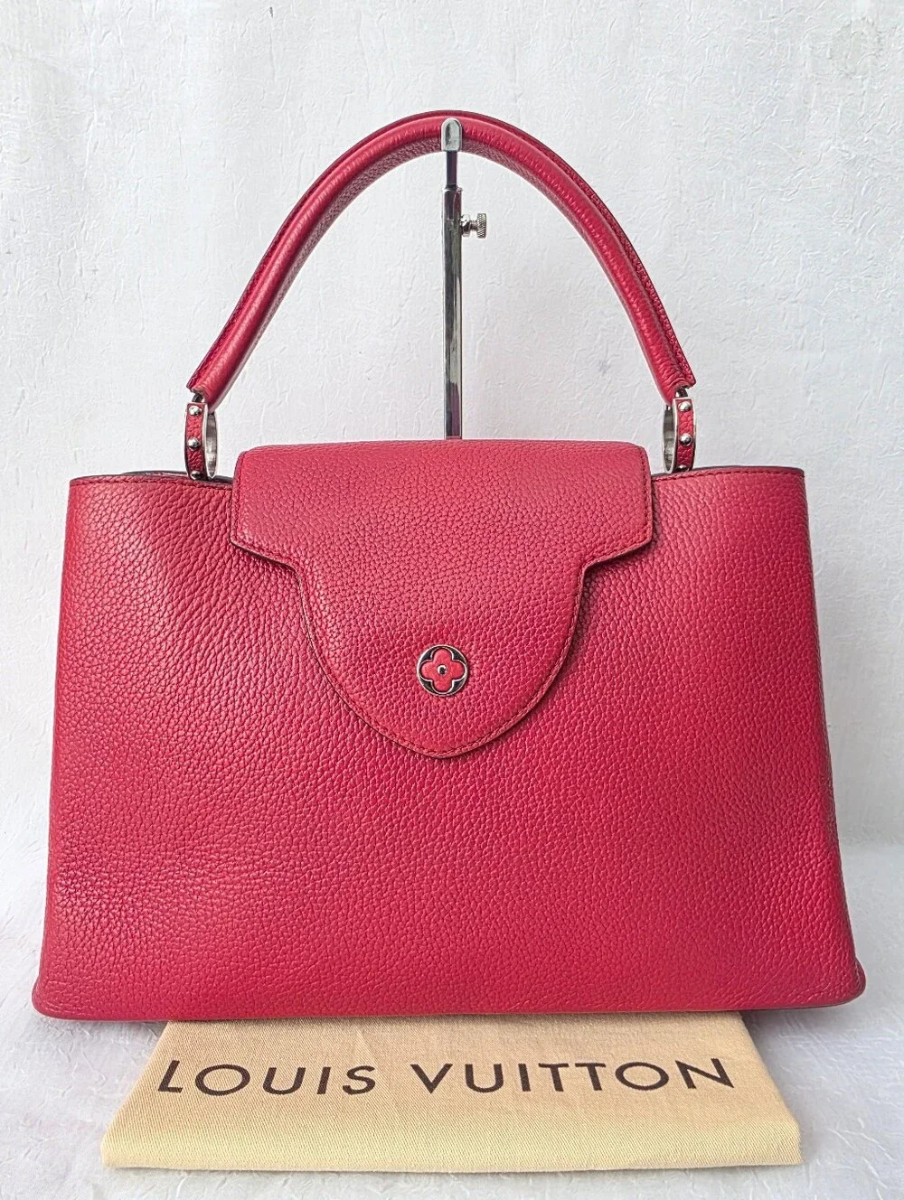 Auth Louis Vuitton Taurillion Capucines MM Tote Bag